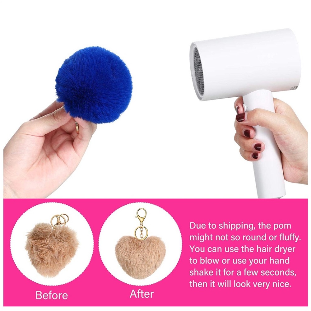 STOCKING STUFFER 🎅🏻PomPom Bag Accessory Key Chain - Picture 7 of 7